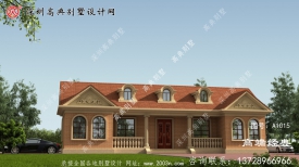 乡村美式单层户型别墅外观图，经济型别墅