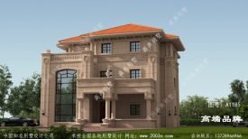 农村复式豪华欧式三层石材别墅设计图