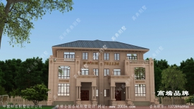 欧式高档三层双拼石材双拼别墅建筑设计图纸