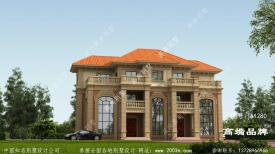 欧式三层双拼复式别墅设计图及效果图
