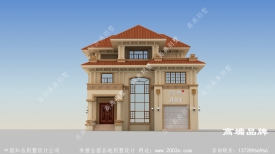 农村复式三层别墅外观设计效果图，美观大气