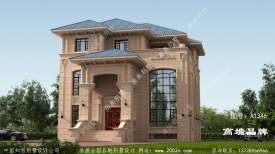 简欧复式三层石材别墅外观效果图