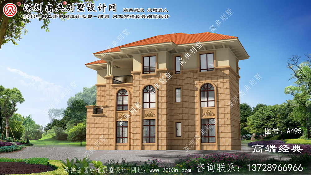 大观区三层欧式别墅外观