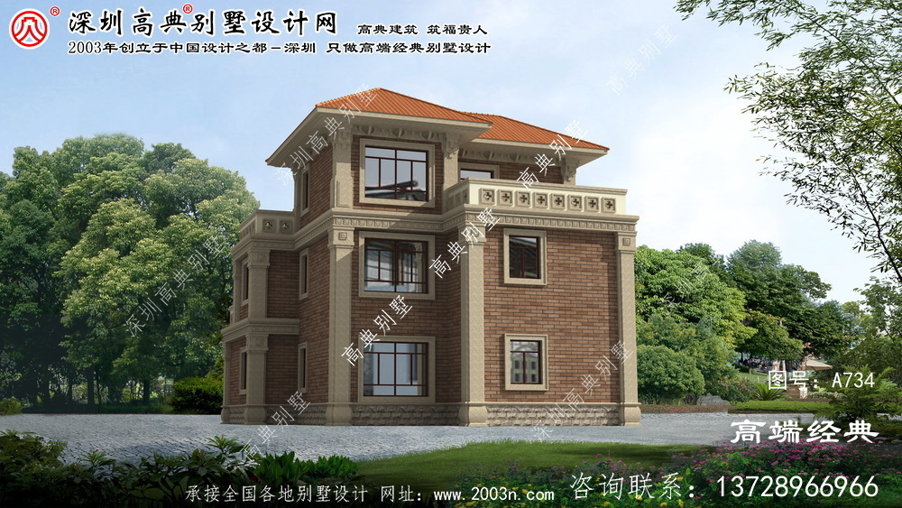 瓯海区农村三层大别墅设计图