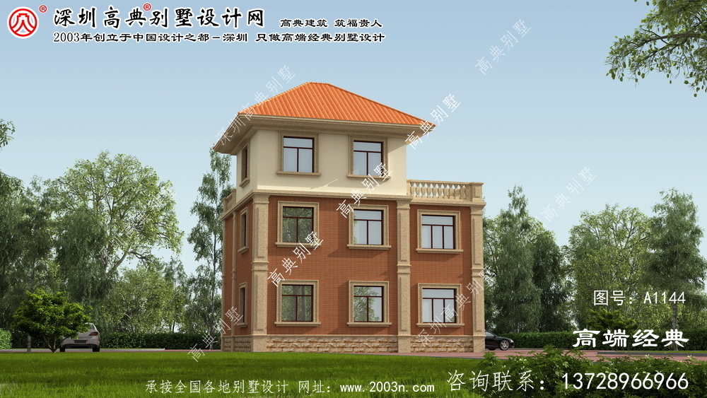 攸县带露台的三层别墅设计图纸
