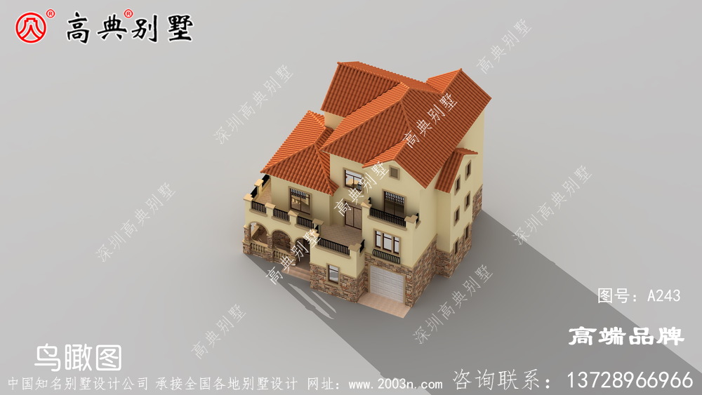 农村三层设计图深浅色调的搭配,非常合适