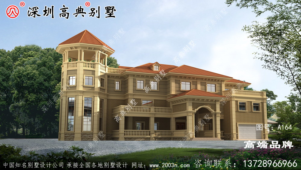 现代豪宅，给父母建一栋，回家有面子