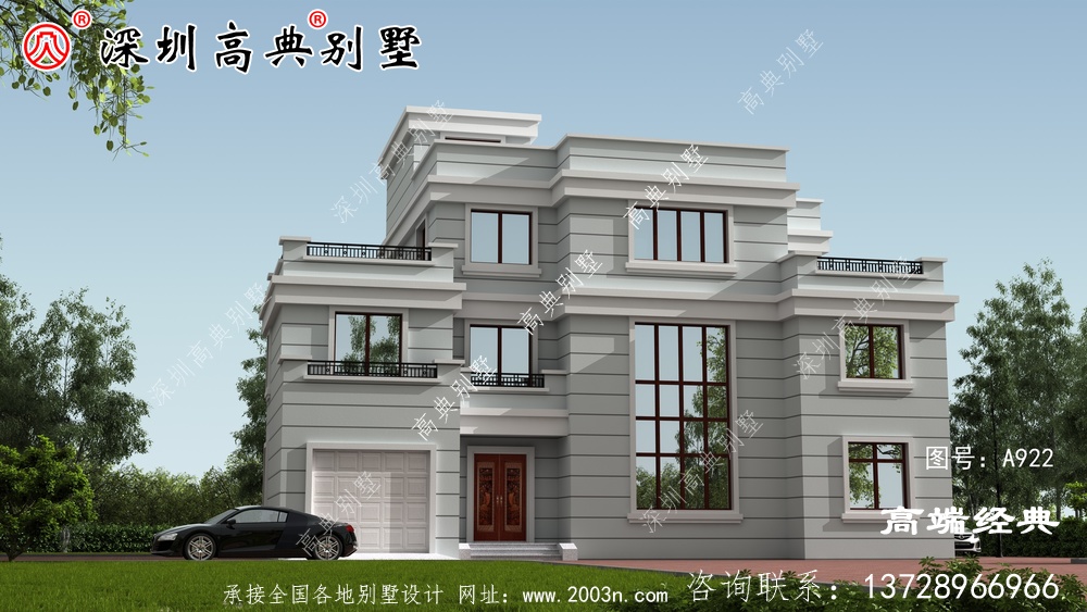 适合老家建的四层现代别墅,配色清新雅致
