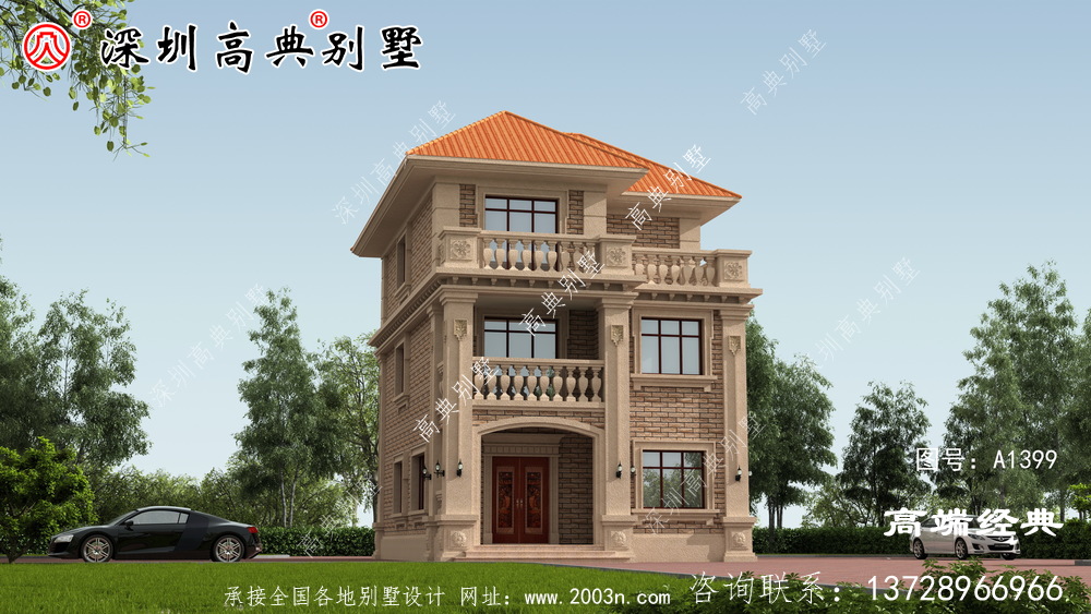 美丽欧式三层别墅,建一层为后代留下财富。