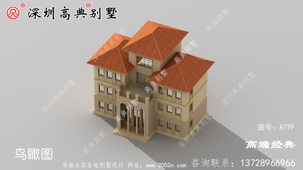 乡村三层半自建住宅设计图纸，户型多气派。