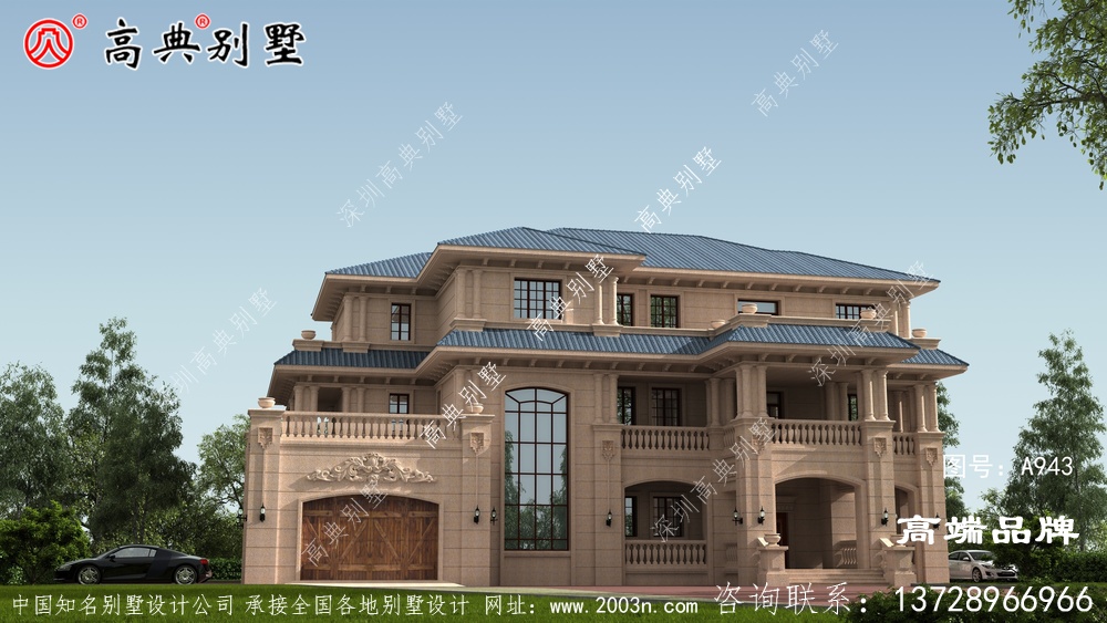 最受欢迎的欧式石材三层别墅占地面积适中