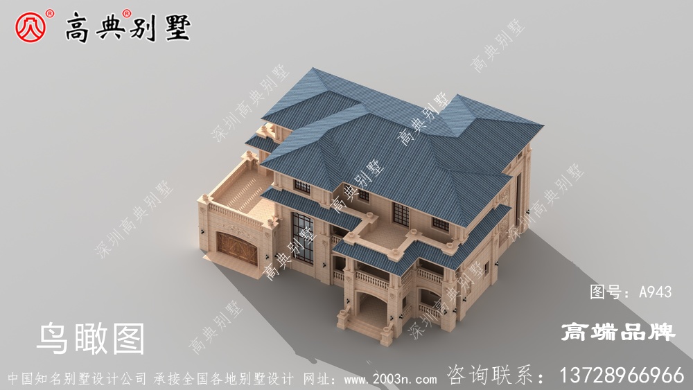 最受欢迎的欧式石材三层别墅占地面积适中