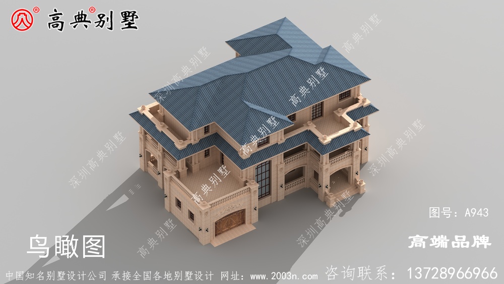 最受欢迎的欧式石材三层别墅占地面积适中