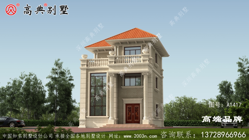 三层农村自营住宅效果图 ，这才叫乡村别墅,你家最多叫民房