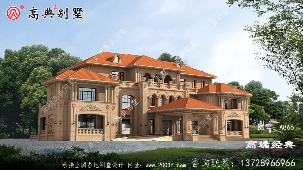 欧式自建别墅，美观而不俗气，老家建房的不二选择。